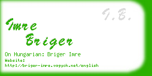 imre briger business card